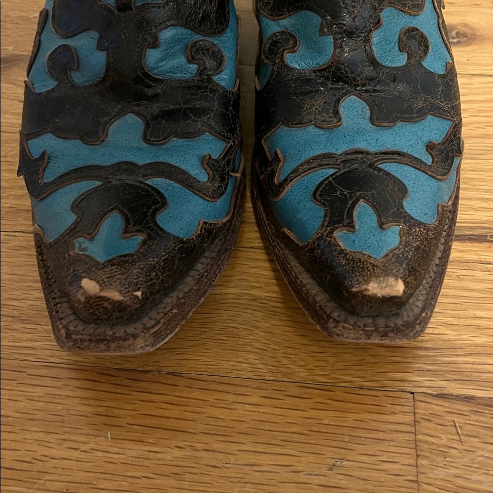 Corral Brown and Teal Western Boots Women’s 6 - Picture 3 of 5